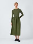 John Lewis ANYDAY Poplin Maxi Dress, Khaki