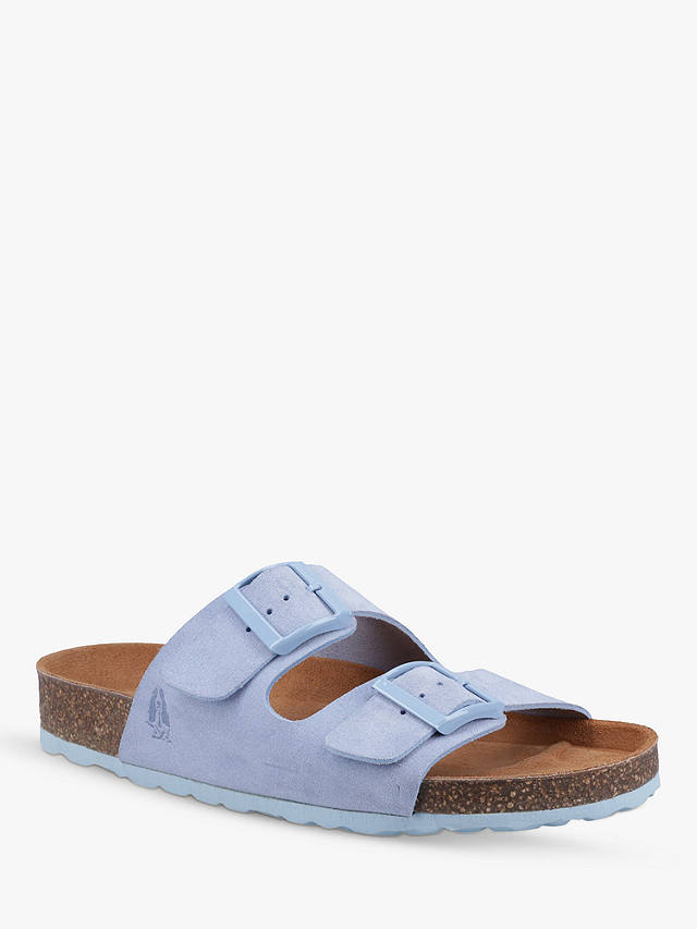 Hush Puppies Blaire Suede Footbed Sandals, Blue