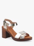 Hush Puppies Georgia Leather Buckle Sandal, Gold