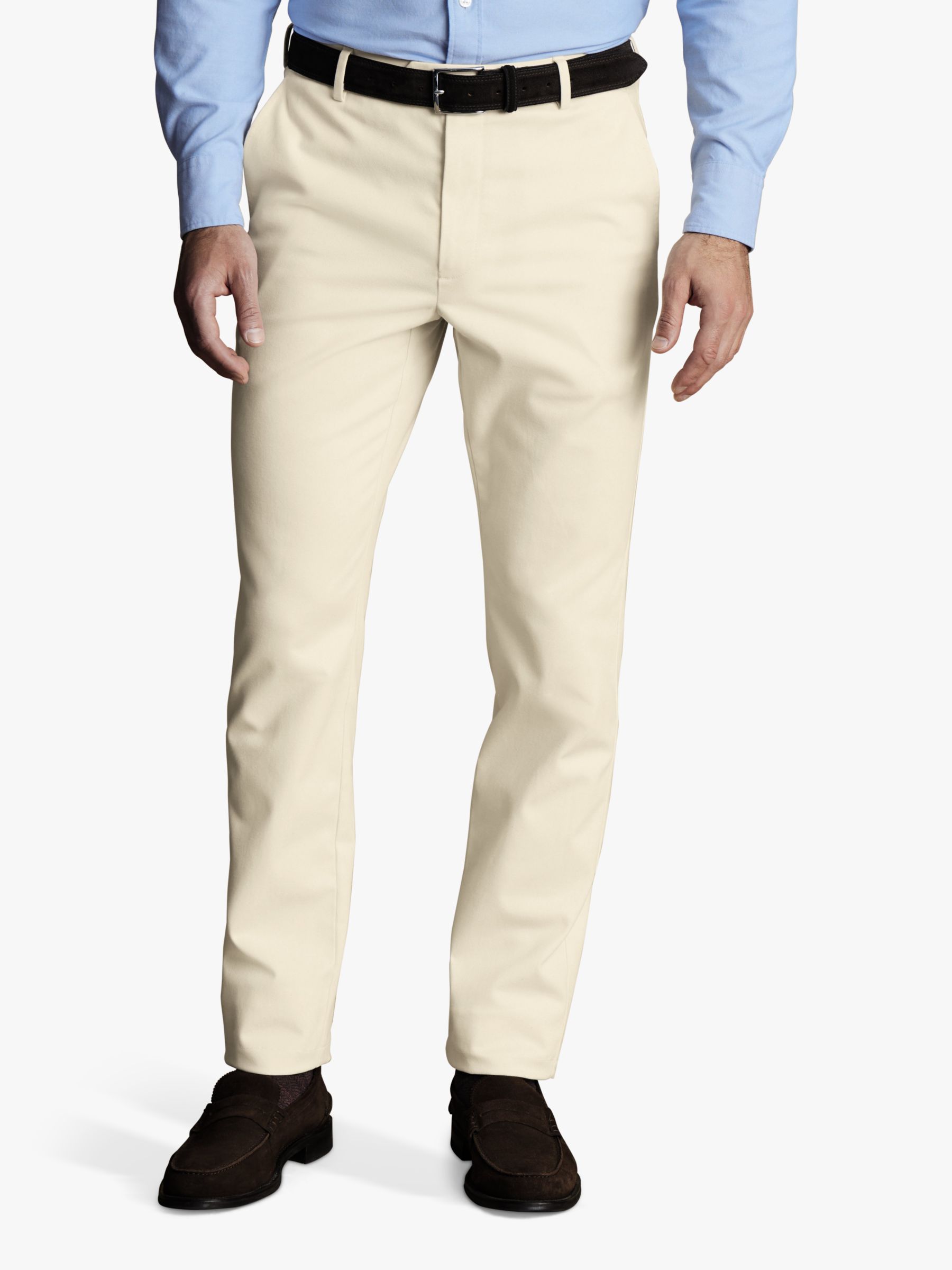 Charles Tyrwhitt Classic Fit Ultimate Non-Iron Chinos, Ivory, W32/L30