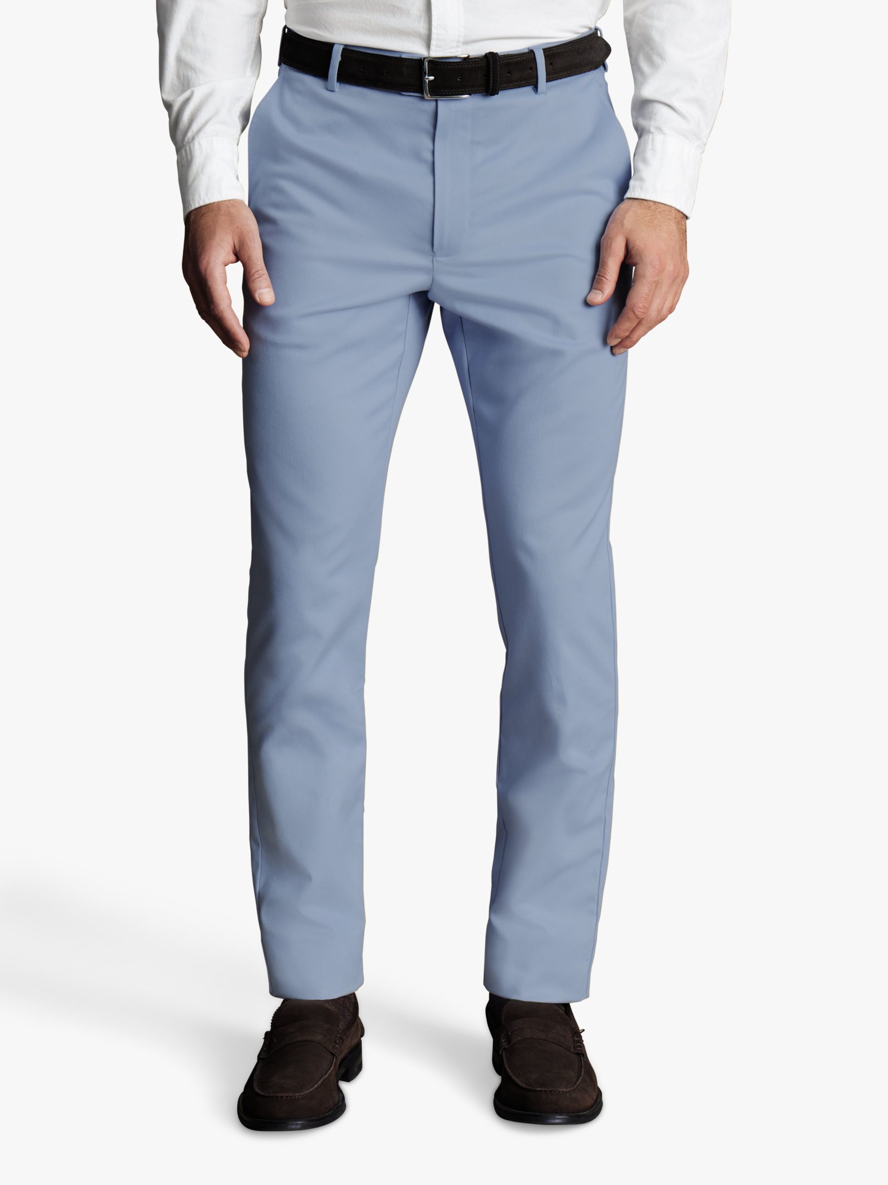 Charles Tyrwhitt Classic Fit Ultimate Non-Iron Chinos, Sky Blue at John ...