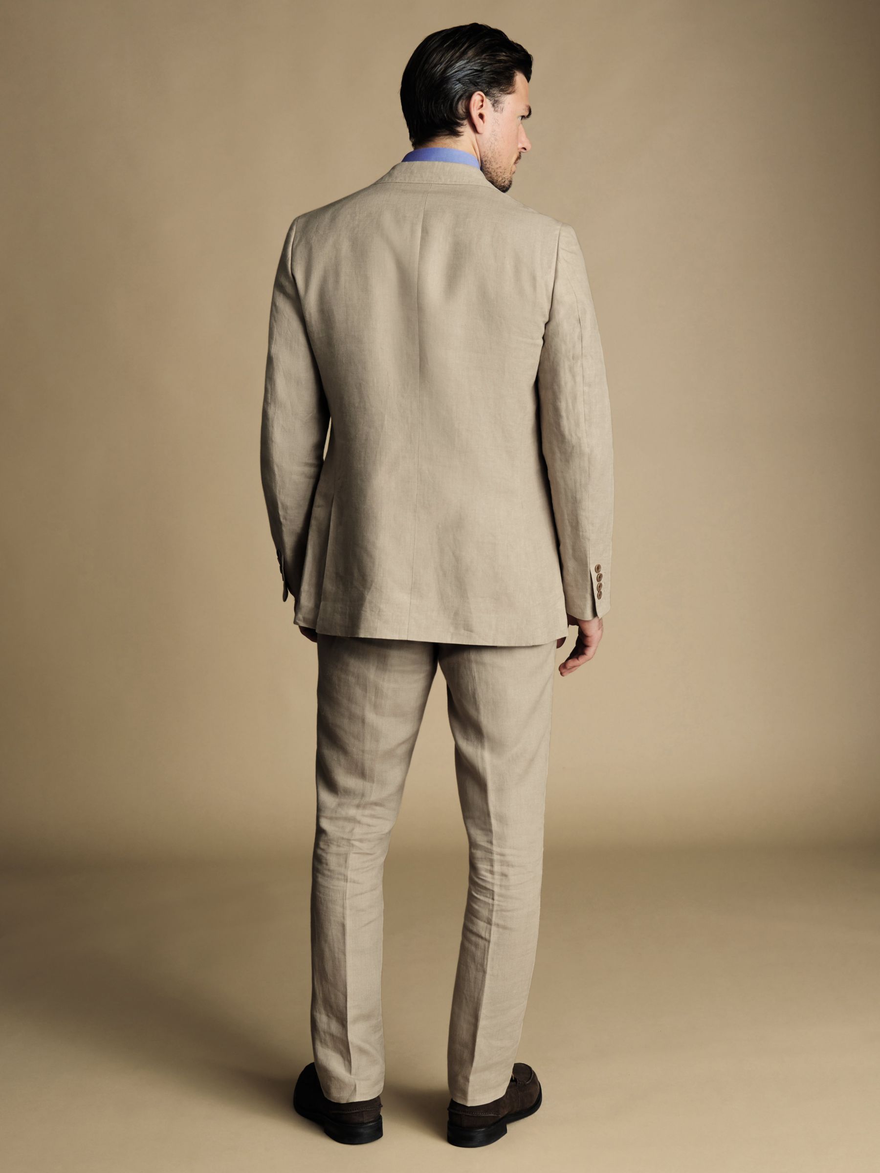 Charles Tyrwhitt Linen Slim Fit Jacket, Taupe, 36R