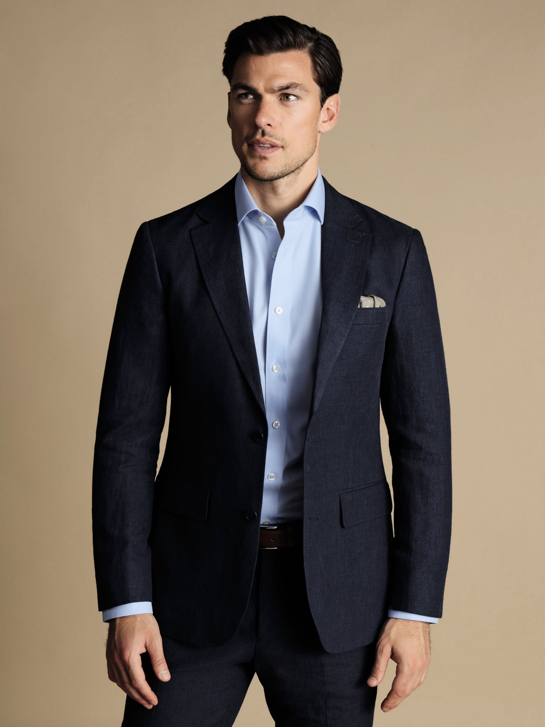 Buy Charles Tyrwhitt Slim Fit Linen Suit Jacket, Dark Navy Online at johnlewis.com