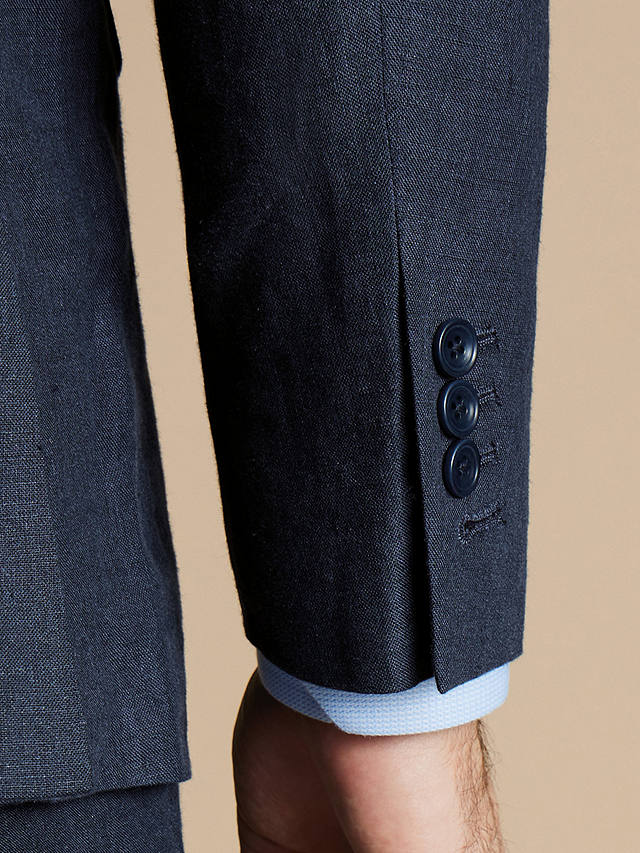 Charles Tyrwhitt Linen Classic Fit Jacket, Dark Navy
