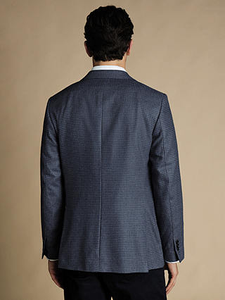 Charles Tyrwhitt Puppytooth Wool Blend Slim Fit Jacket, Steel Blue
