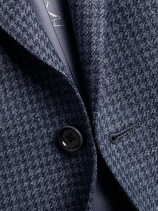Charles Tyrwhitt Puppytooth Wool Blend Slim Fit Jacket, Steel Blue