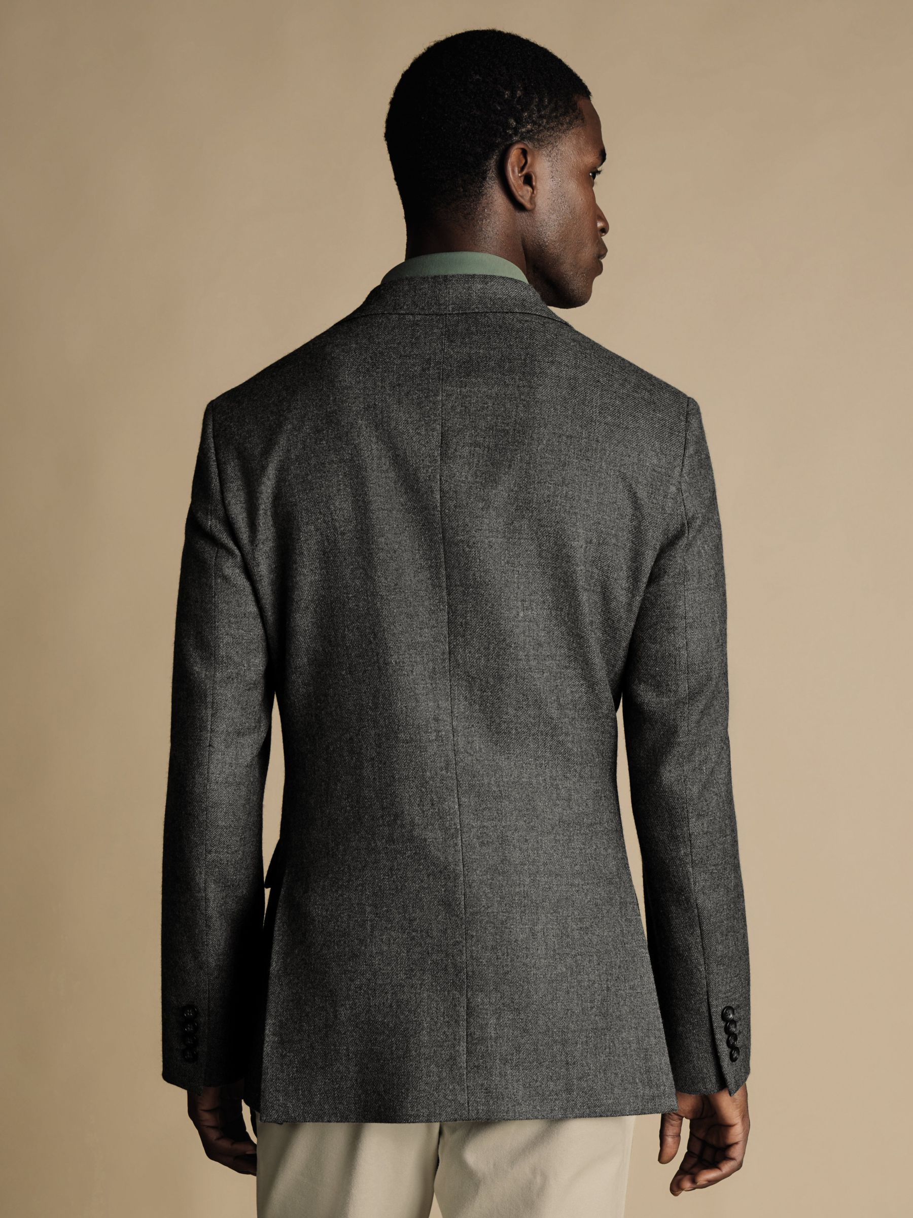 Charles Tyrwhitt Twill Wool Slim Fit Jacket, Grey, 36R