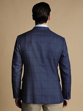 Charles Tyrwhitt Windowpane Wool Slim Fit Jacket, Indigo Blue, Indigo Blue
