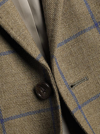 Charles Tyrwhitt Windowpane Wool Slim Fit Jacket, Indigo Blue, Taupe