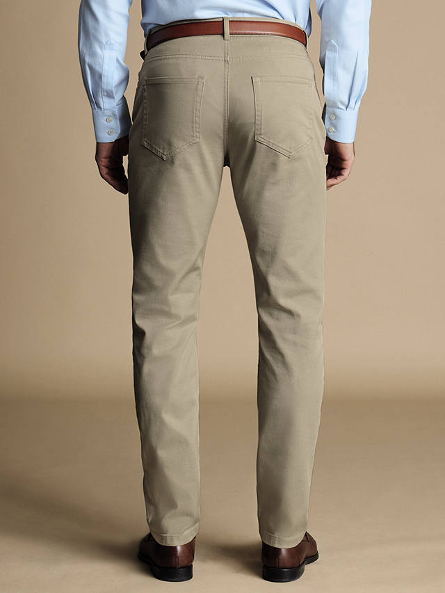 Charles Tyrwhitt Twill 5 Pocket Slim Fit Jeans, Stone