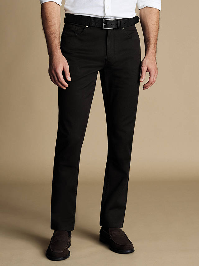 Charles Tyrwhitt Twill 5 Pocket Slim Fit Jeans, Black