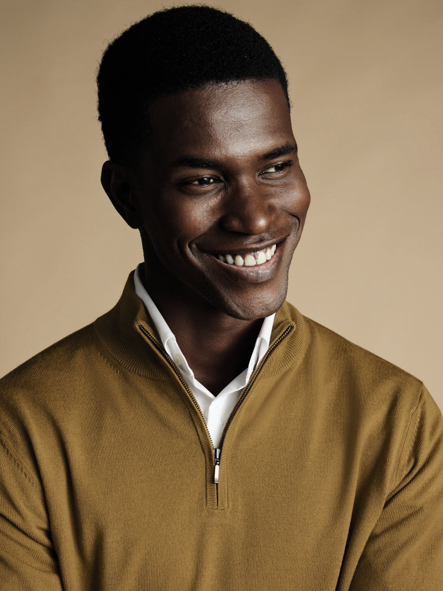 Buy Charles Tyrwhitt Merino Wool Zip Neck Jumper Online at johnlewis.com