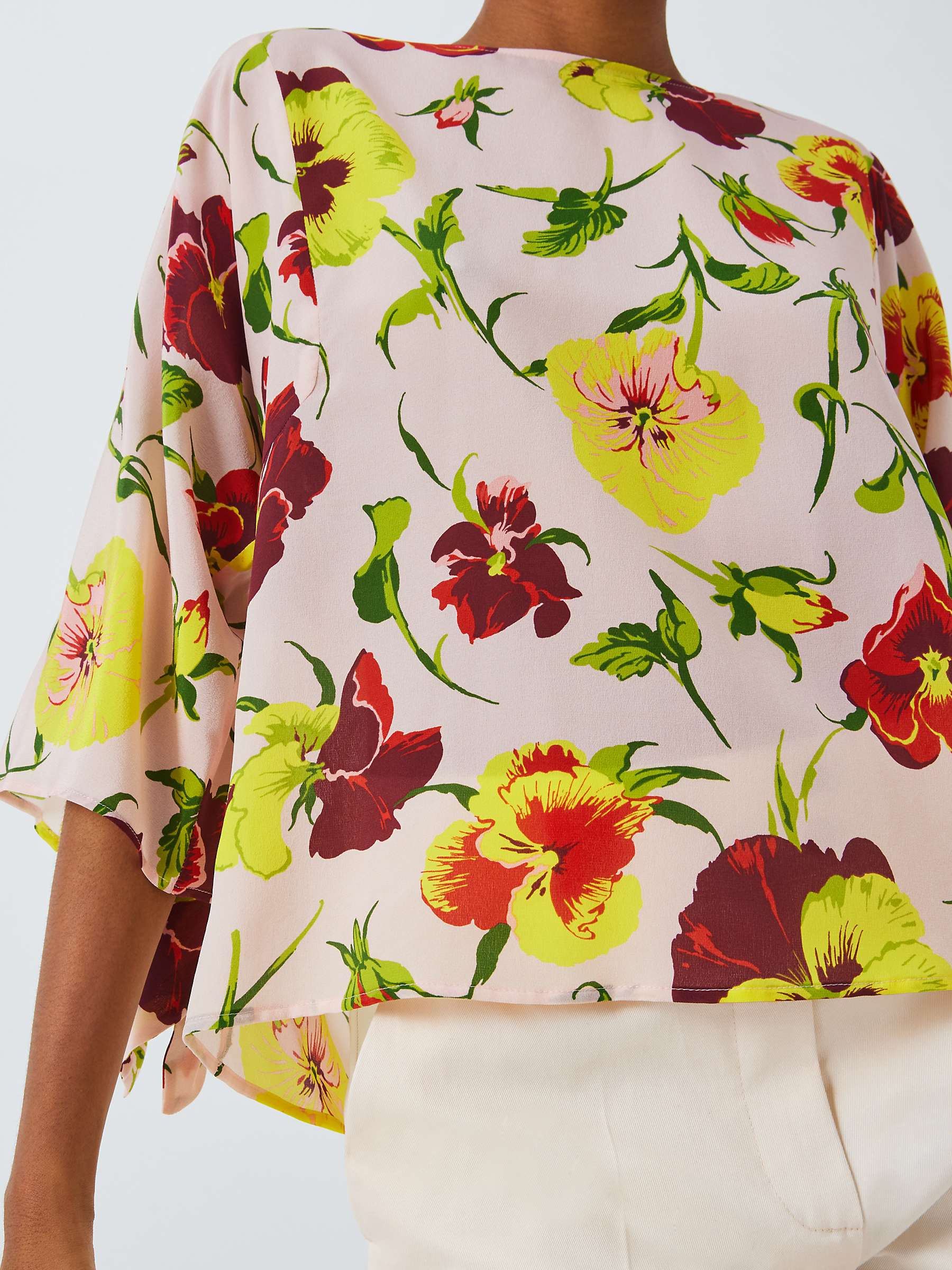 Buy Weekend MaxMara Pomposa Floral Print Silk Top, Pink Online at johnlewis.com