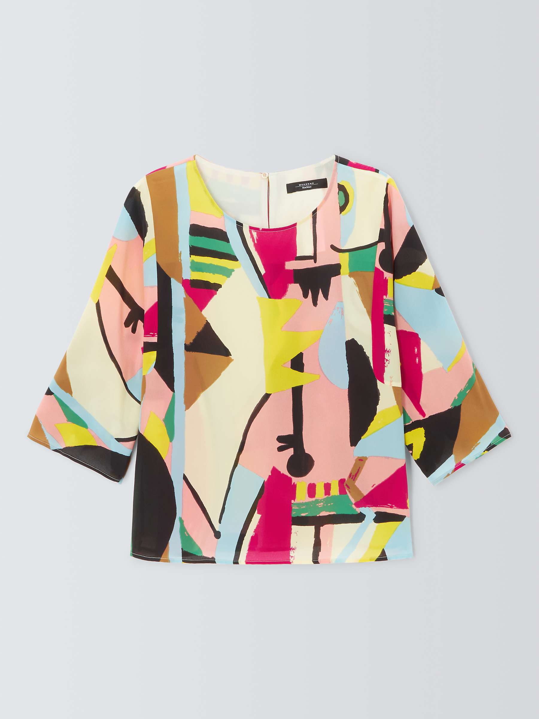 Buy Weekend MaxMara Pomposa Abstract Print Silk Top, Multi Online at johnlewis.com