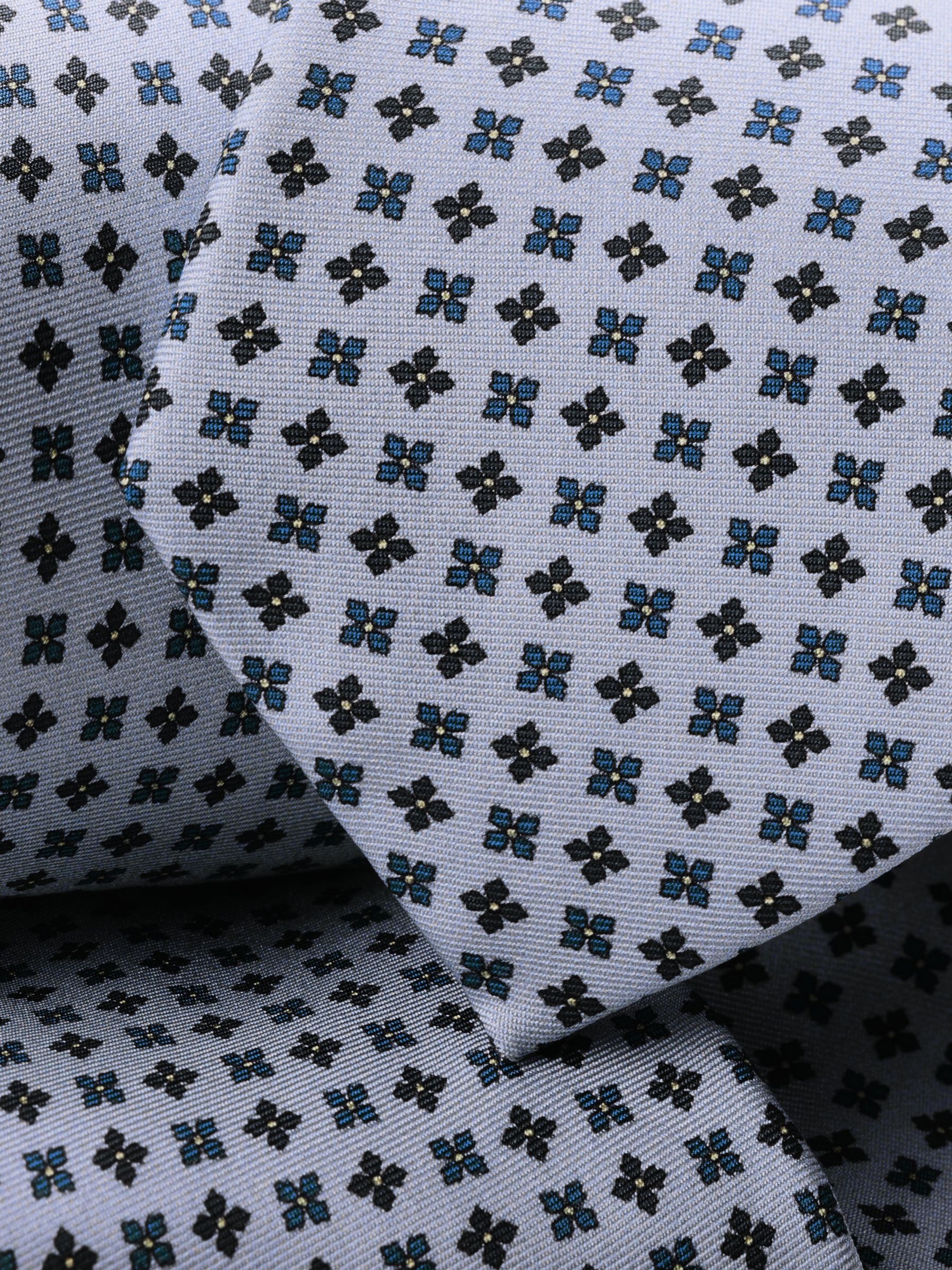 Charles Tyrwhitt Mini Geometric Print Silk Slim Tie, Light Blue, One Size