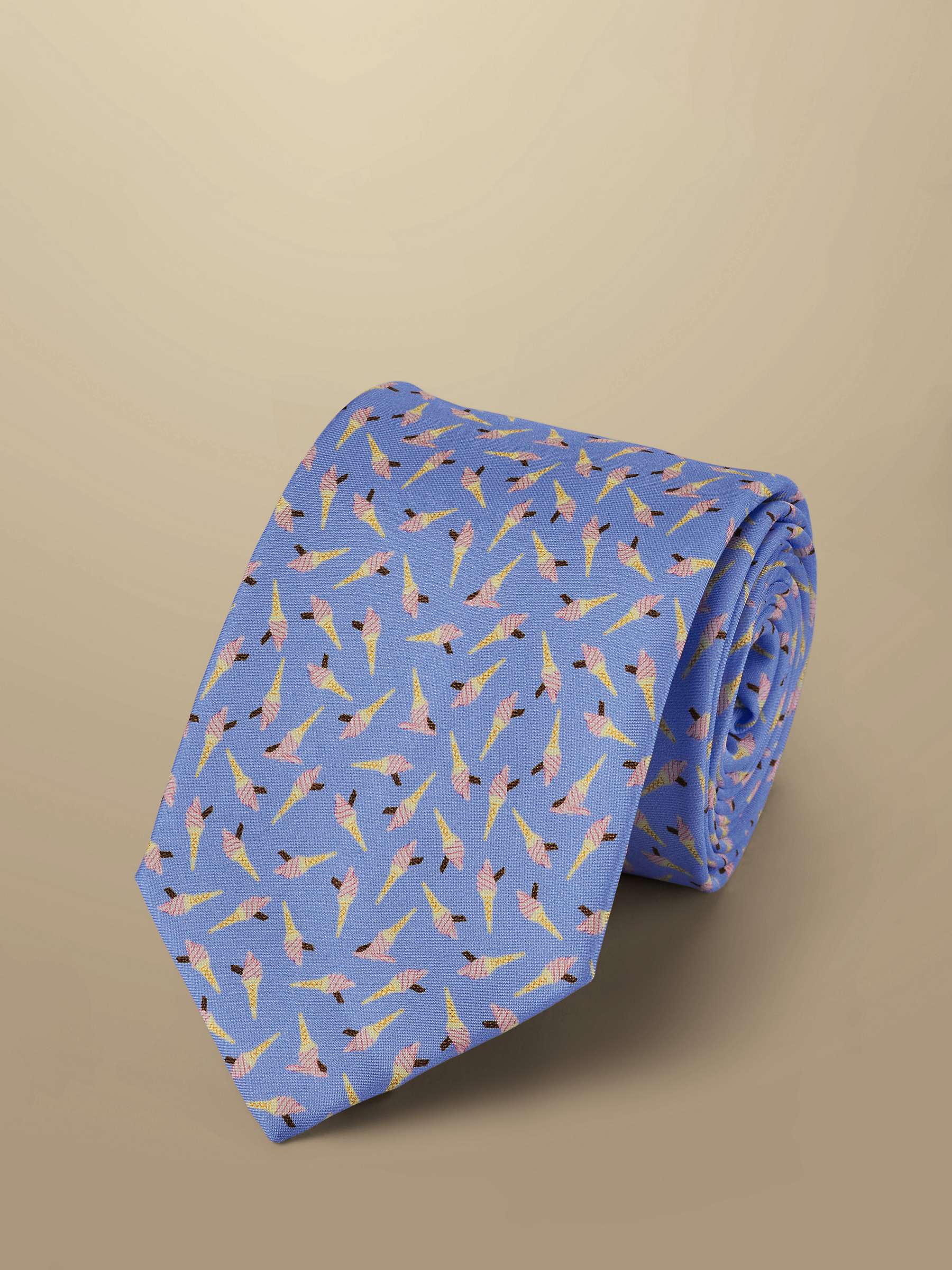 Buy Charles Tyrwhitt Ice Cream Print Silk Tie, Sky Blue Online at johnlewis.com