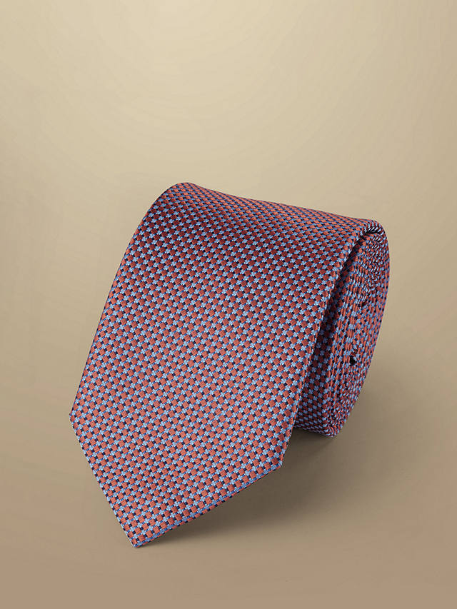 Charles Tyrwhitt Printed Silk Tie, Salmon Pink