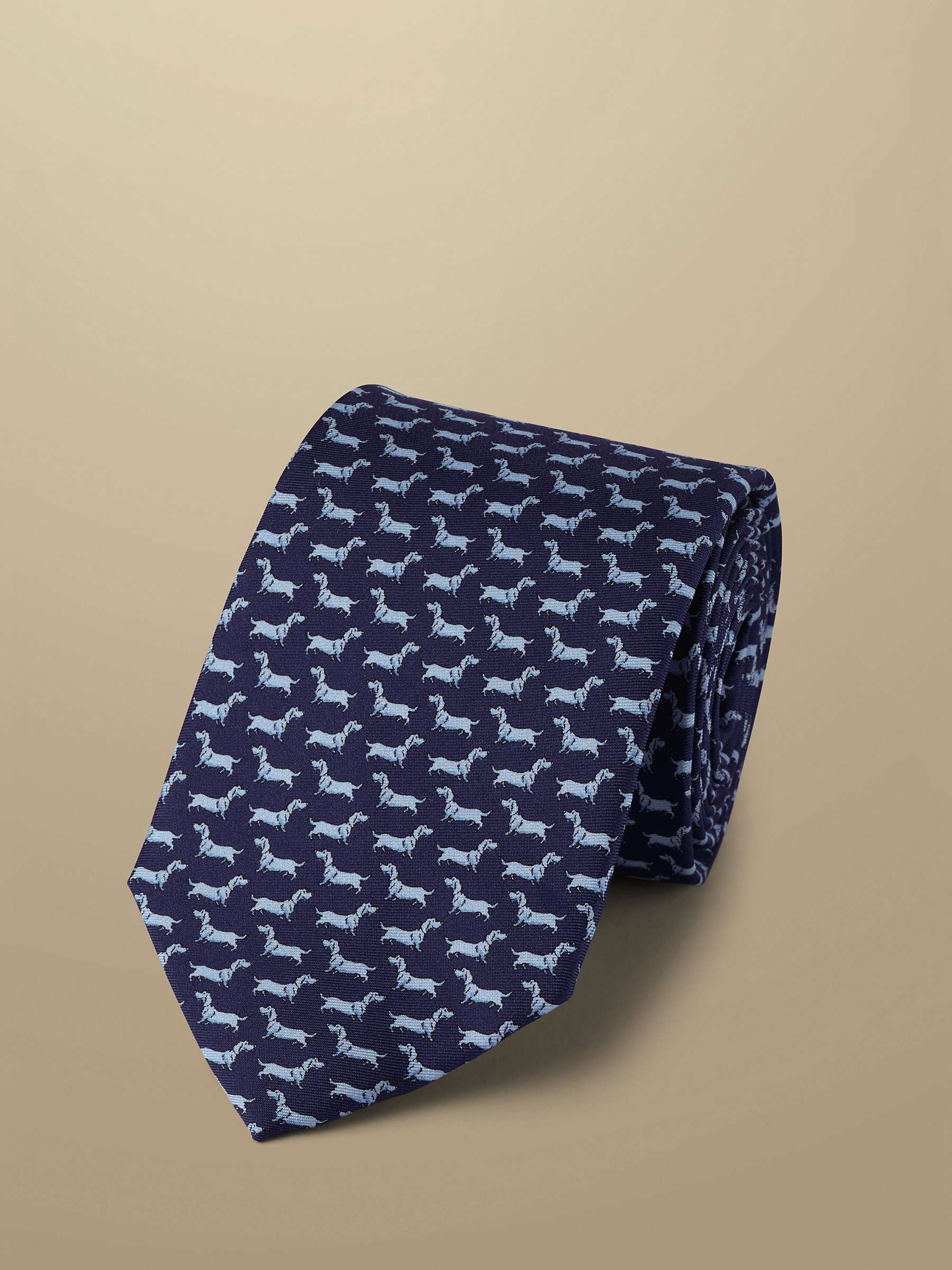 Buy Charles Tyrwhitt Dog Print Silk Tie, Royal Blue Online at johnlewis.com