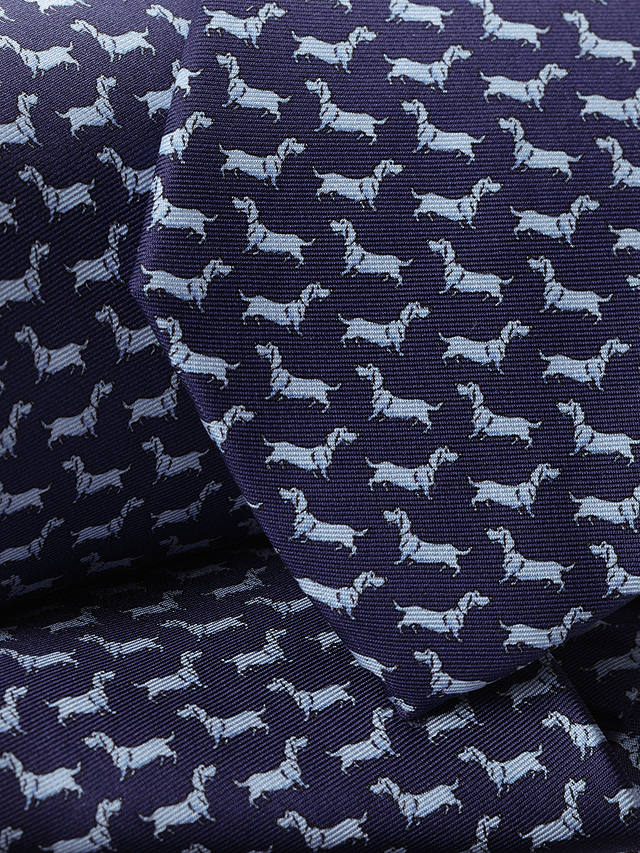 Charles Tyrwhitt Dog Print Silk Tie, Royal Blue