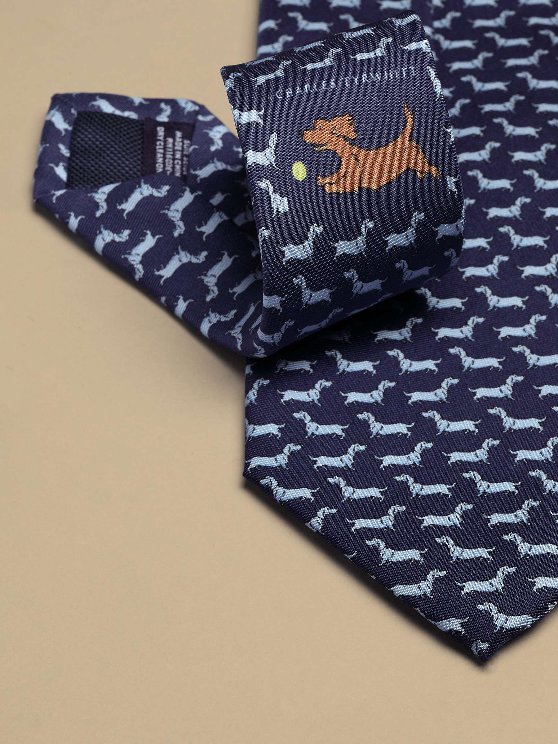 Buy Charles Tyrwhitt Dog Print Silk Tie, Royal Blue Online at johnlewis.com