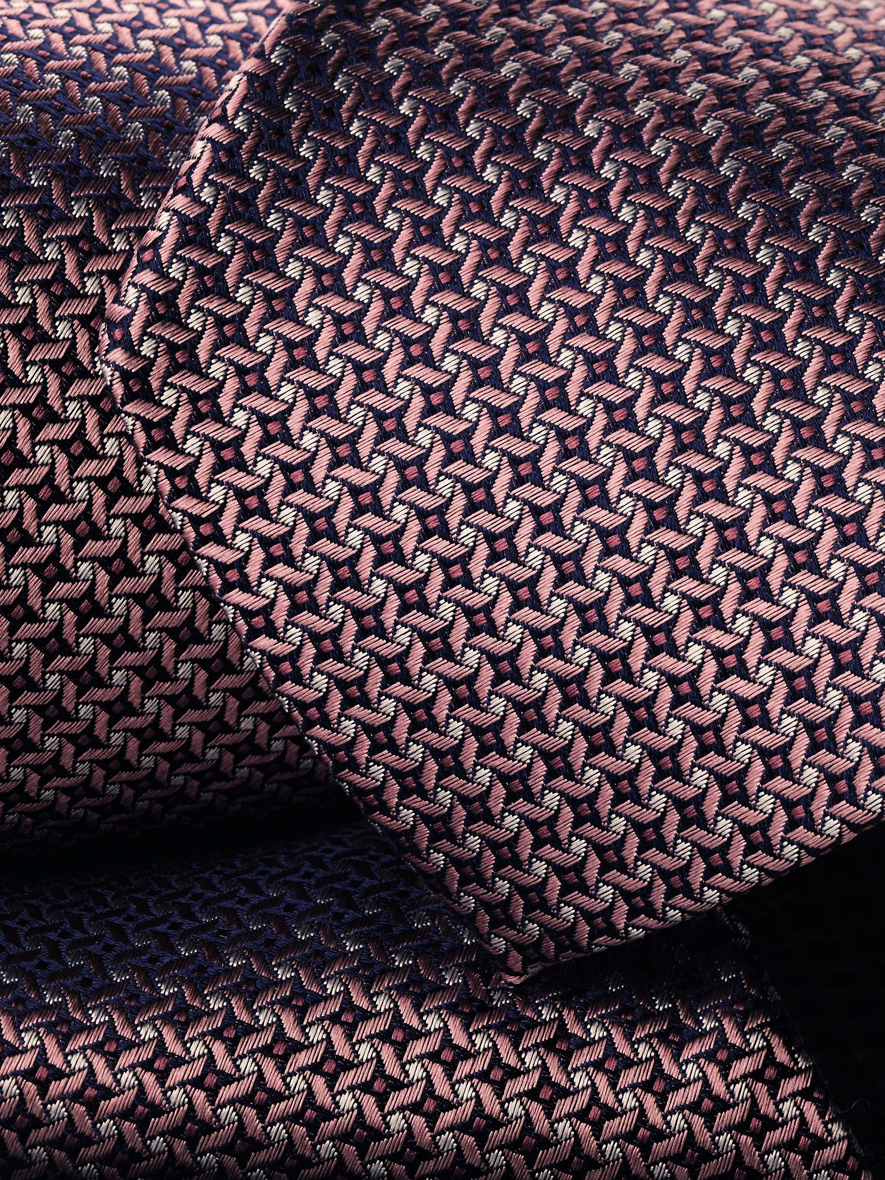 Buy Charles Tyrwhitt Geometric Textured Silk Stain Resistant Tie, Pink Online at johnlewis.com
