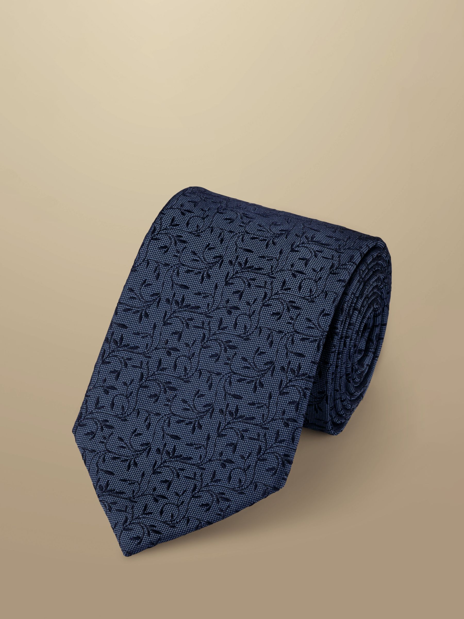 Charles Tyrwhitt Floral Print Silk Tie, Petrol Blue