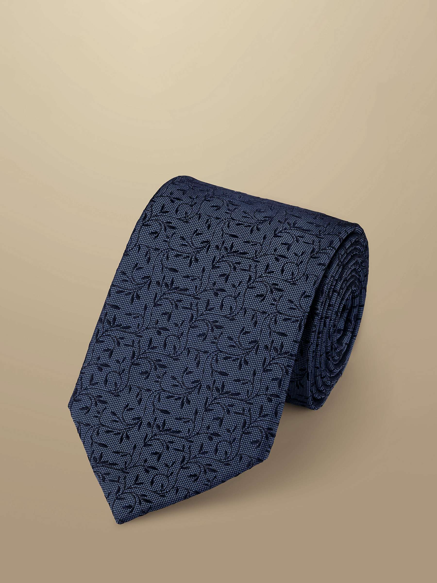 Buy Charles Tyrwhitt Floral Print Silk Tie, Petrol Blue Online at johnlewis.com