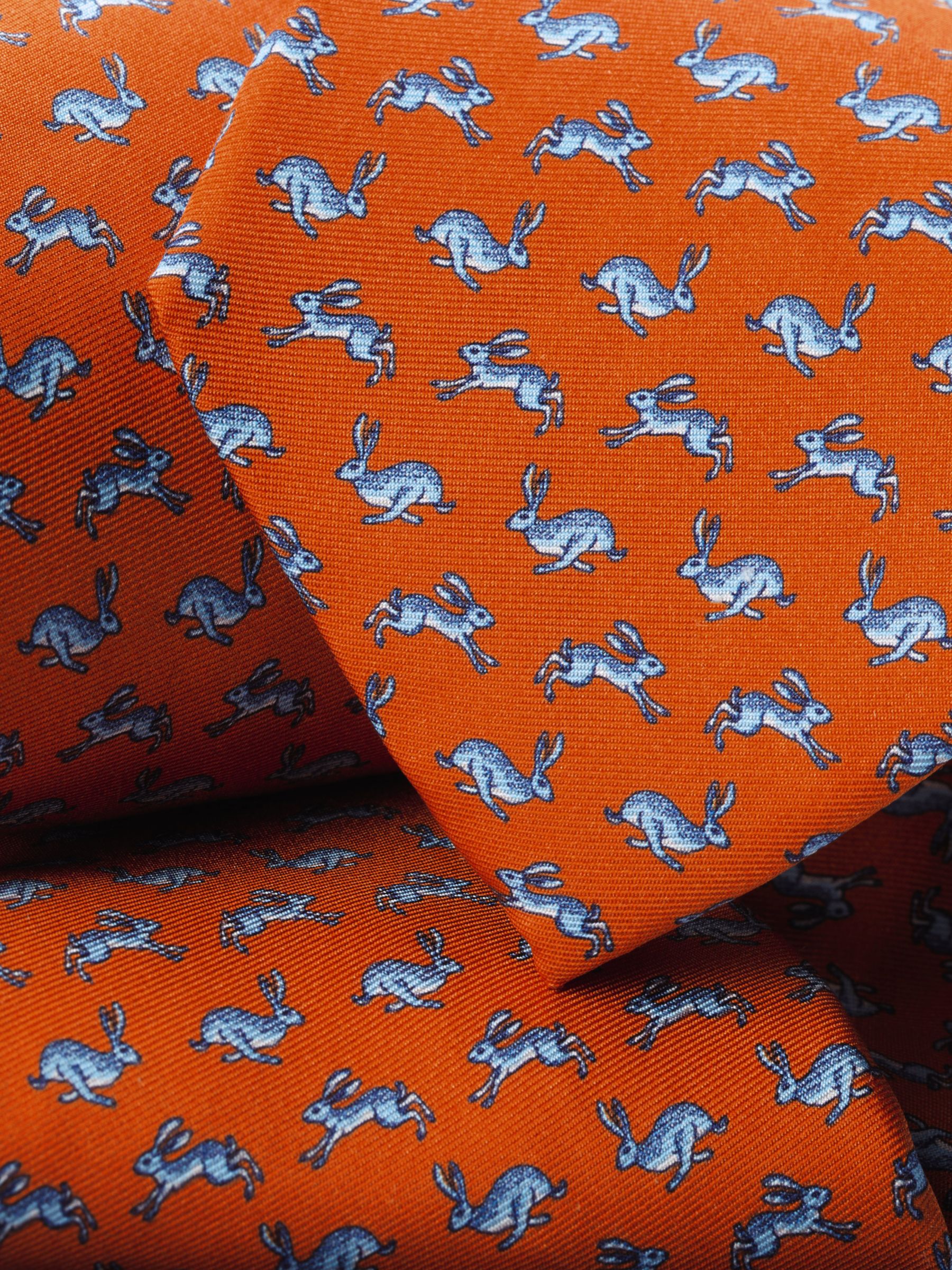 Charles Tyrwhitt Hare Print Silk Tie, Orange at John Lewis & Partners