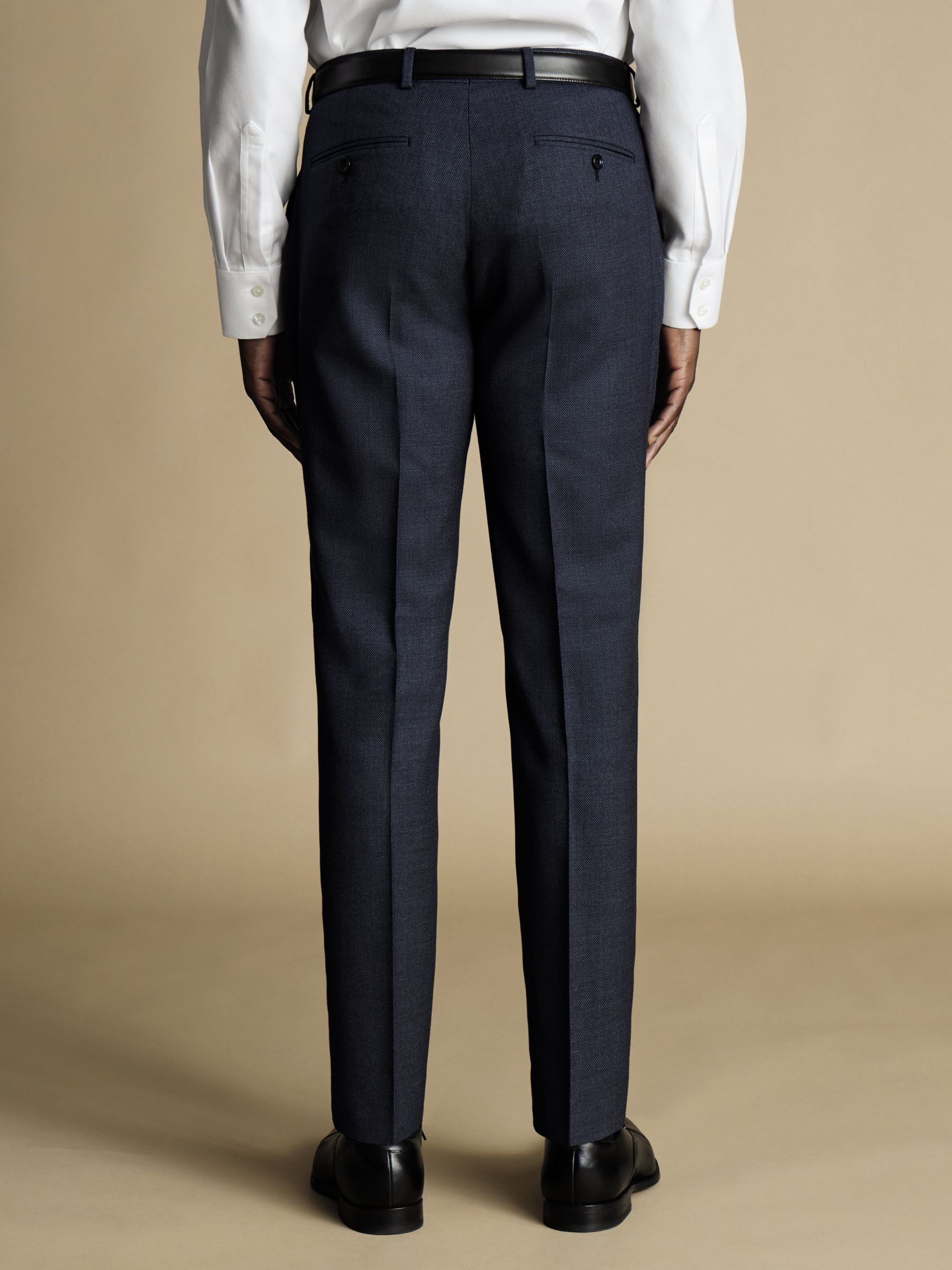 Buy Charles Tyrwhitt Prince of Wales Slim Fit Suit Trousers, Navy Online at johnlewis.com
