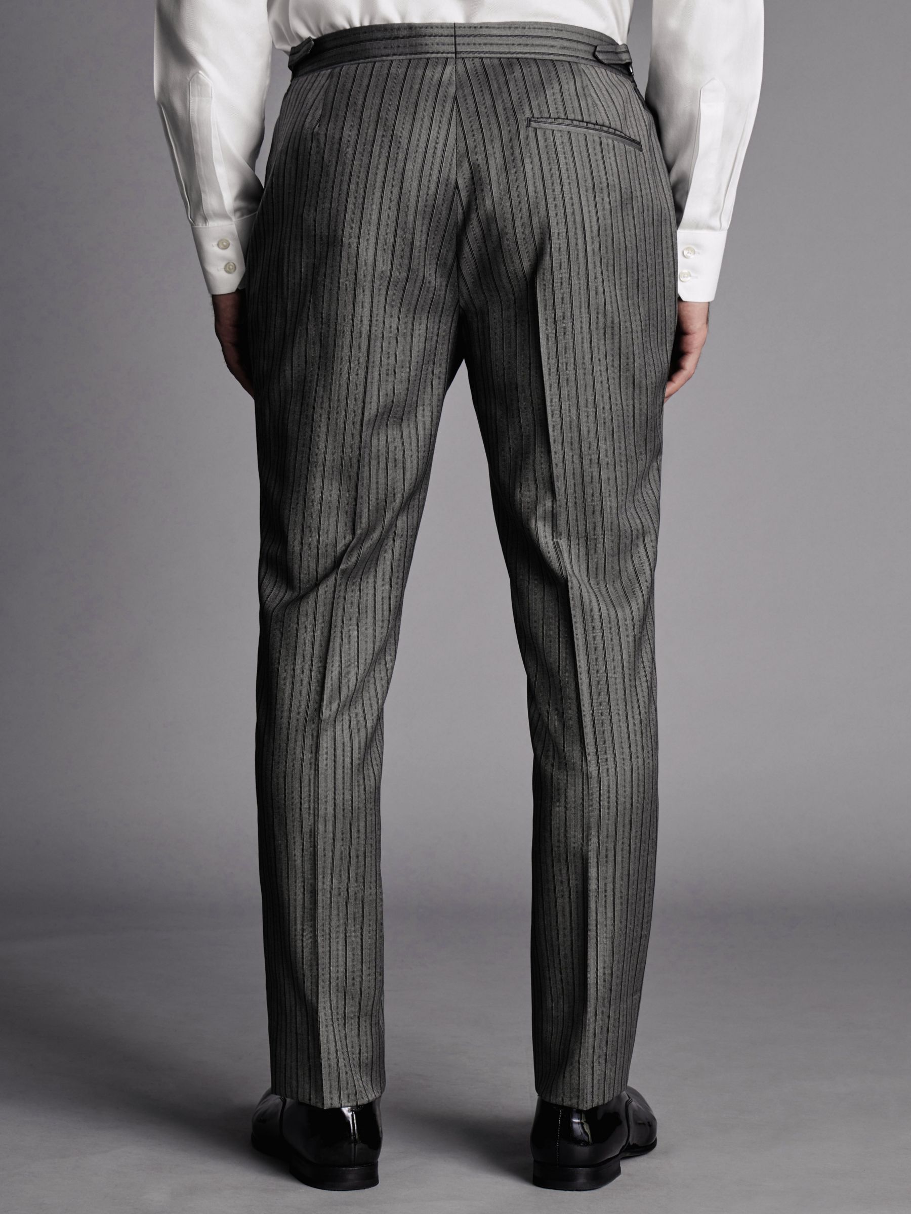 Charles Tyrwhitt Morning Stripe Slim Fit Suit Trousers, Grey, W36/L32