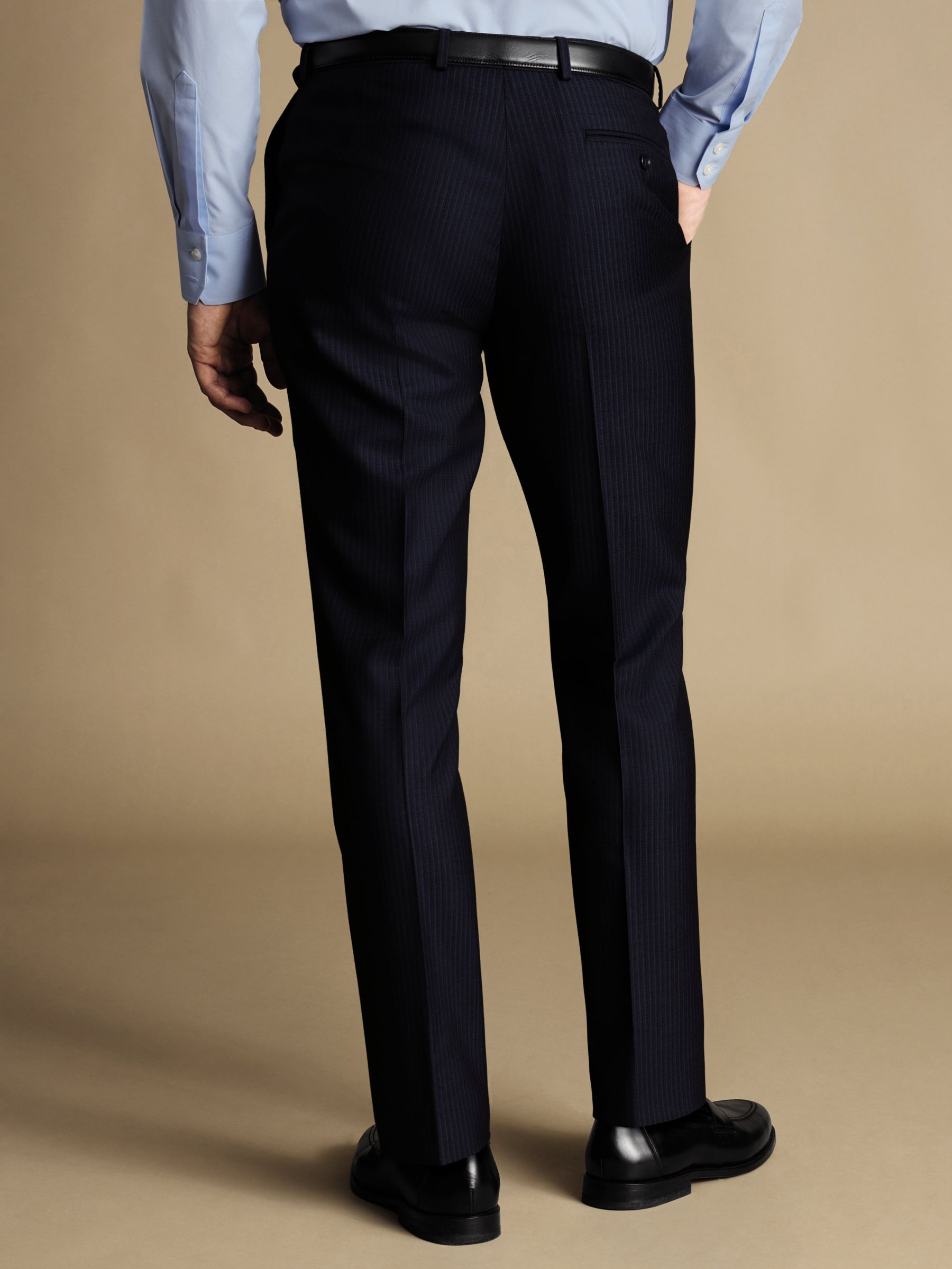 Buy Charles Tyrwhitt Stripe Slim Fit Suit Trousers, Navy Online at johnlewis.com
