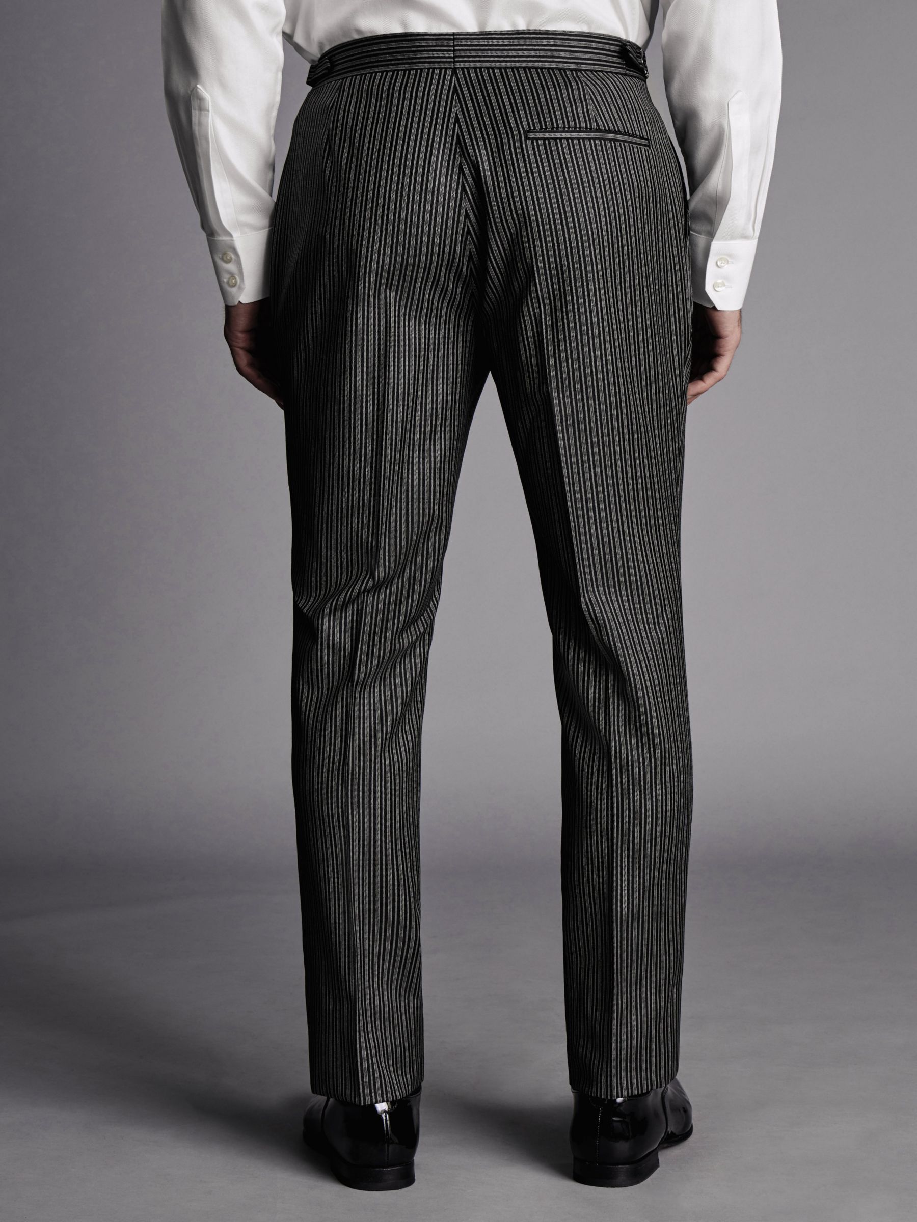 Charles Tyrwhitt Morning Stripe Slim Fit Suit Trousers, Grey at John ...