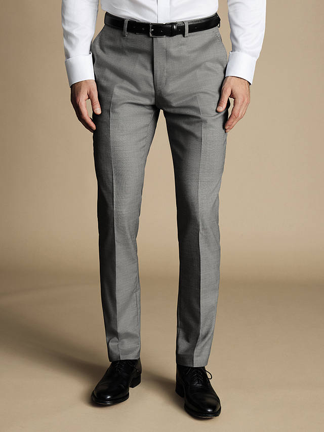 Charles Tyrwhitt Sharkskin Ultimate Performance Slim Fit Suit Trousers, Grey