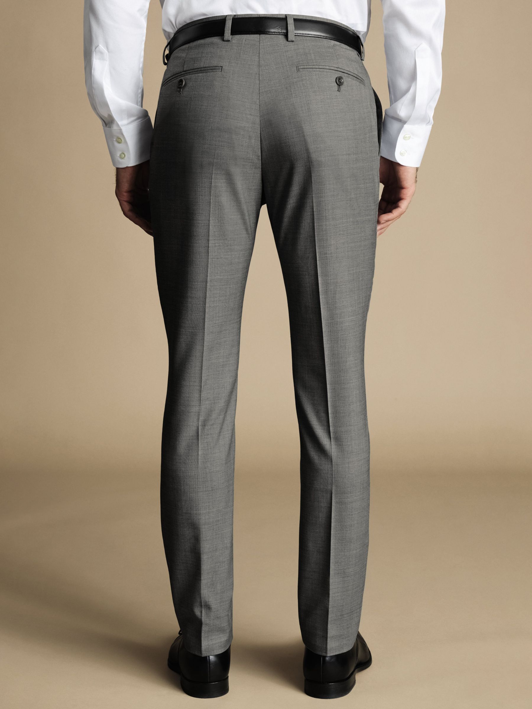 Charles Tyrwhitt Sharkskin Ultimate Performance Slim Fit Suit Trousers, Grey, W34/L30