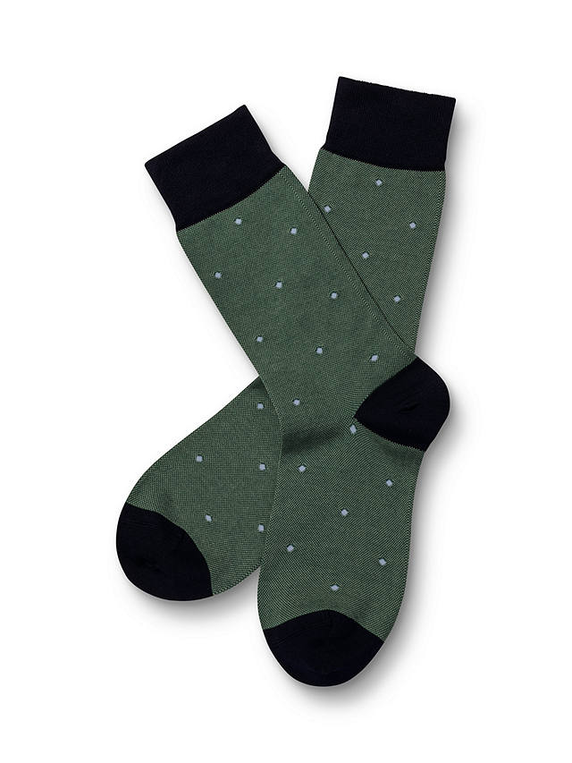 Charles Tyrwhitt Spot Socks, Light Green