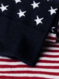 Charles Tyrwhitt Cotton Rich Star & Stripe Socks, Navy/Red