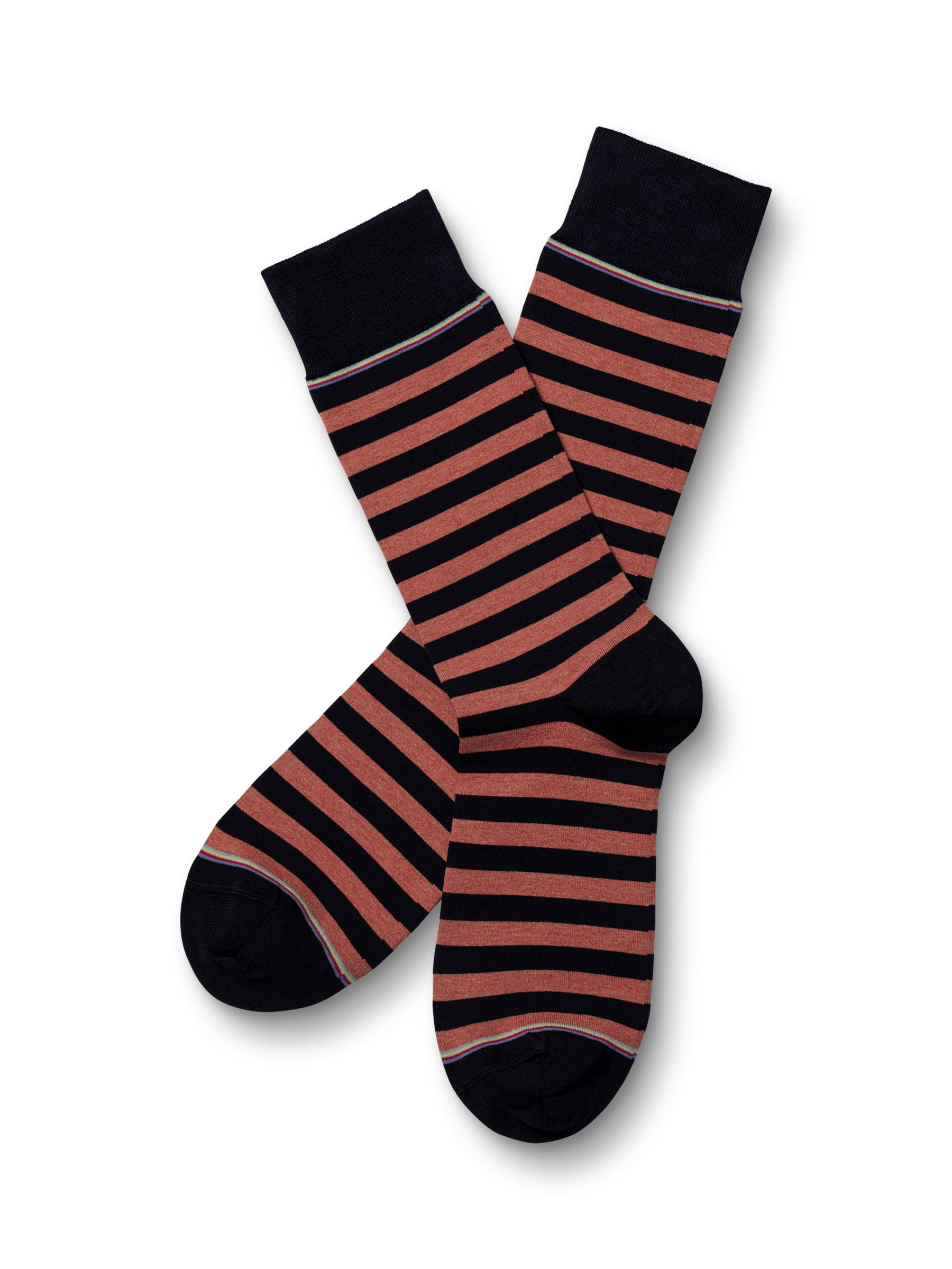 Charles Tyrwhitt Block Stripe Socks, Pink/Multi, M