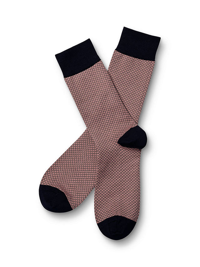 Charles Tyrwhitt Micro Check Socks, Light Pink