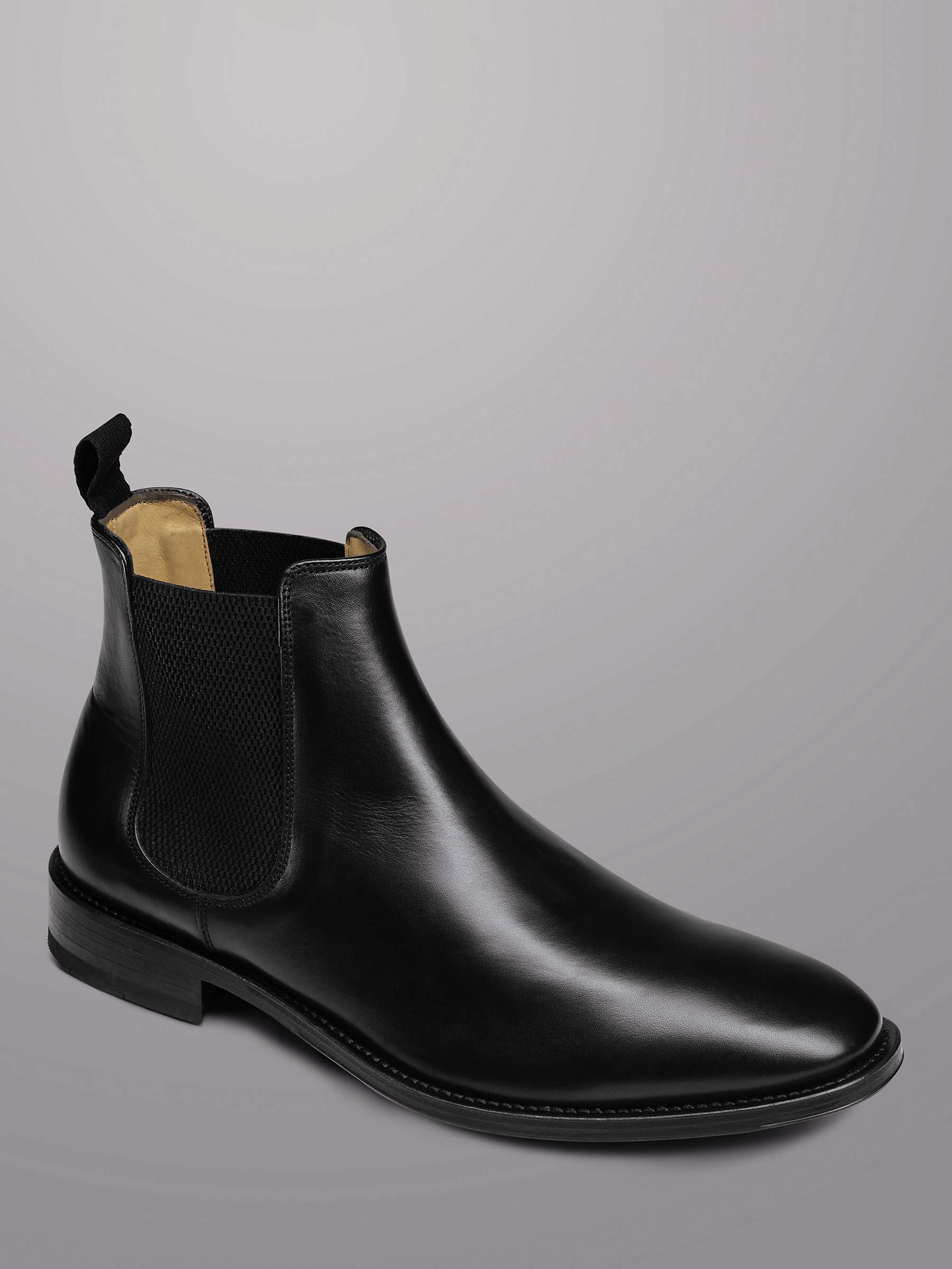 Buy Charles Tyrwhitt Leather Chelsea Boots, Black Online at johnlewis.com