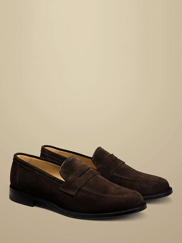 Charles Tyrwhitt Suede Apron Loafers, Chocolate Brown