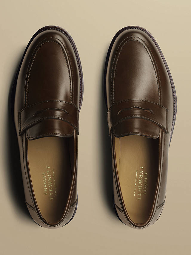 Charles Tyrwhitt Leather Apron Loafers, Chestnut Brown