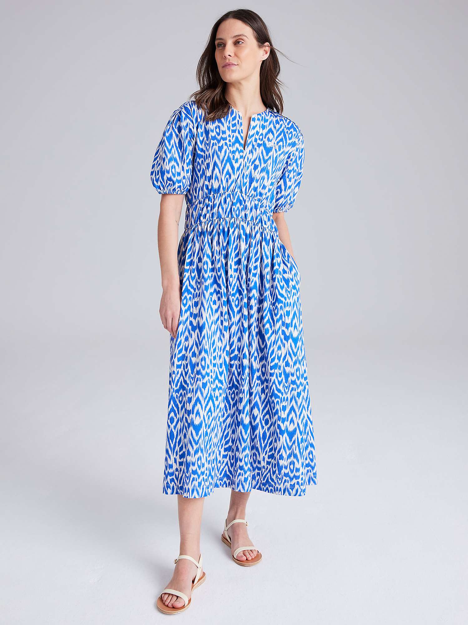 Buy Cape Cove Ikat Midi Dress, Dazzling Blue Online at johnlewis.com