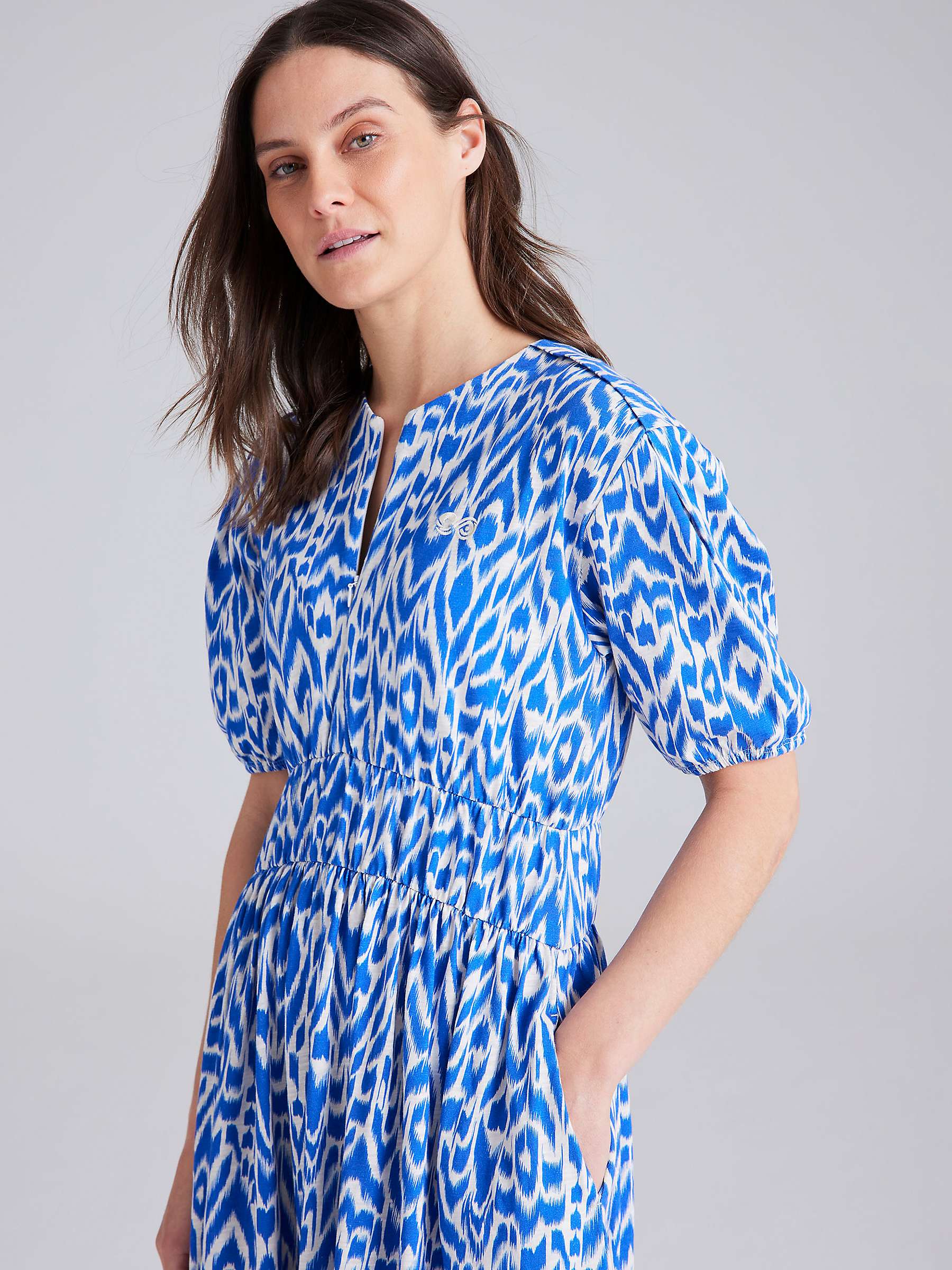 Buy Cape Cove Ikat Midi Dress, Dazzling Blue Online at johnlewis.com
