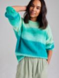 Cape Cove Stripe Alpaca Mohair Blend Jumper, Green, Green