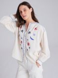 Cape Cove Butterfly Embroidered Blouse, Cream, Cream