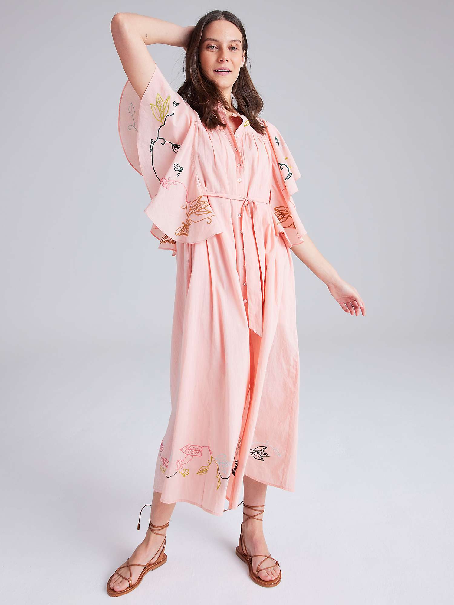 Buy Cape Cove Botanical Embroidered Ruffle Midi Dress, Dubarry Online at johnlewis.com