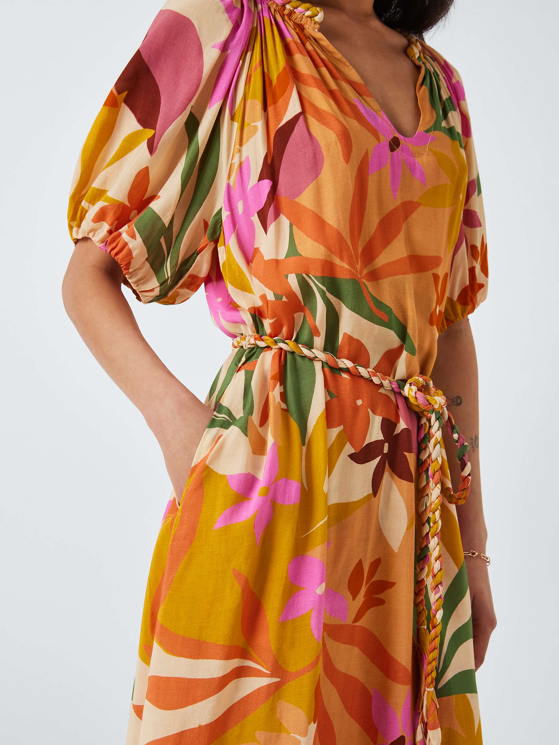 Buy Velvet by Graham & Spencer Carol Floral Print Midi Dress, Oasis Online at johnlewis.com