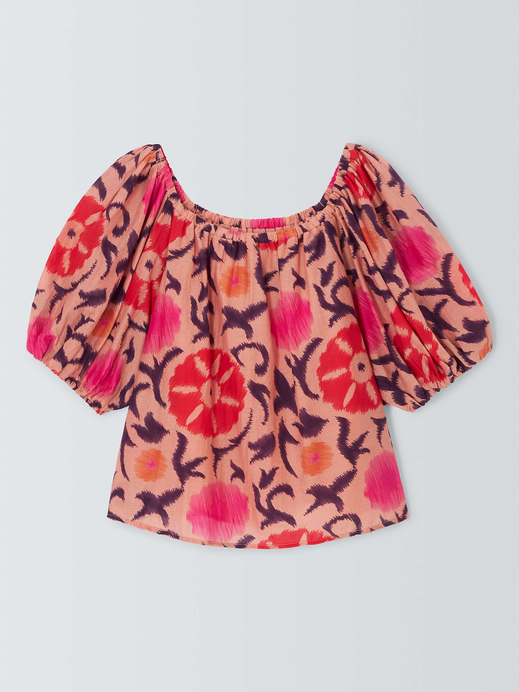 Buy Velvet by Graham & Spencer Edlin Abstract Print Silk Cotton Blend Top, Cameo Online at johnlewis.com