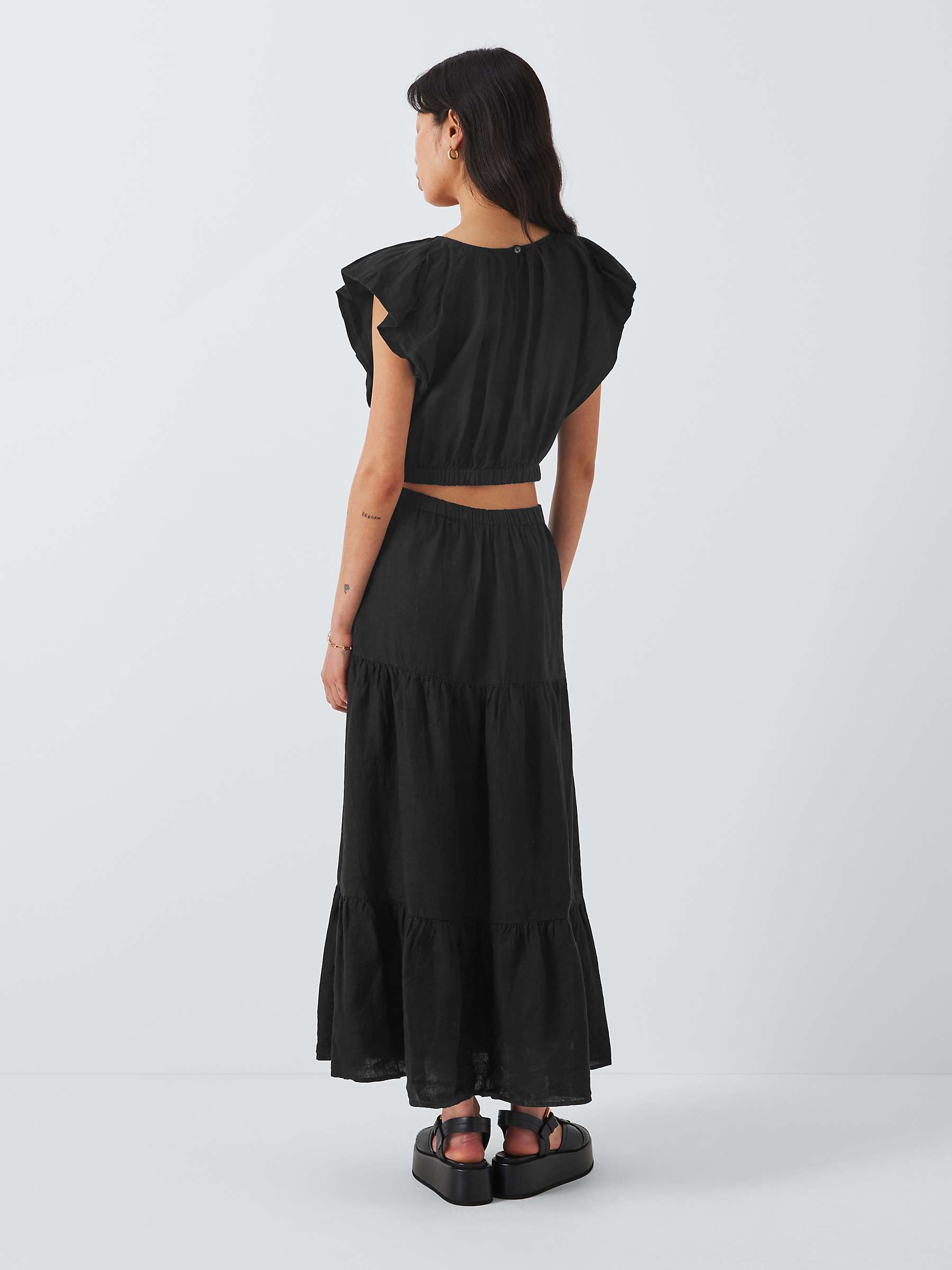 Buy Velvet by Graham & Spencer Ginger Linen Cut Out Detail Maxi Dress, Black Online at johnlewis.com