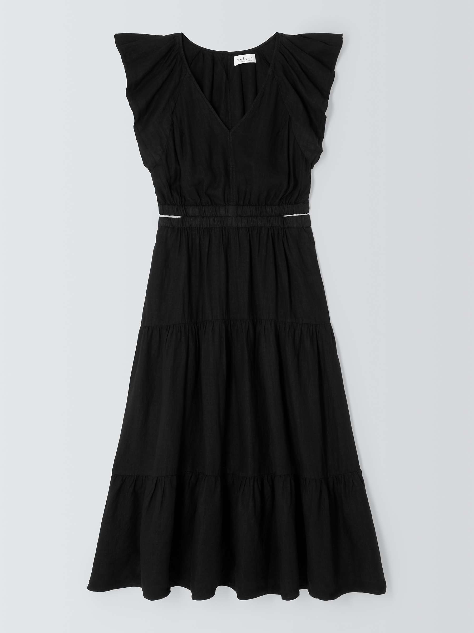 Buy Velvet by Graham & Spencer Ginger Linen Cut Out Detail Maxi Dress, Black Online at johnlewis.com